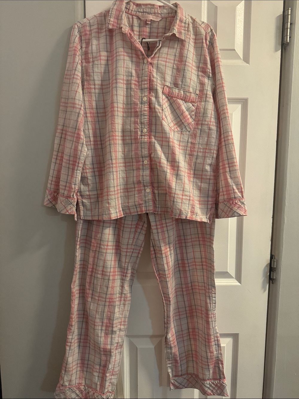 Victoria's Secret Pink Plaid Cotton Pajama Set
